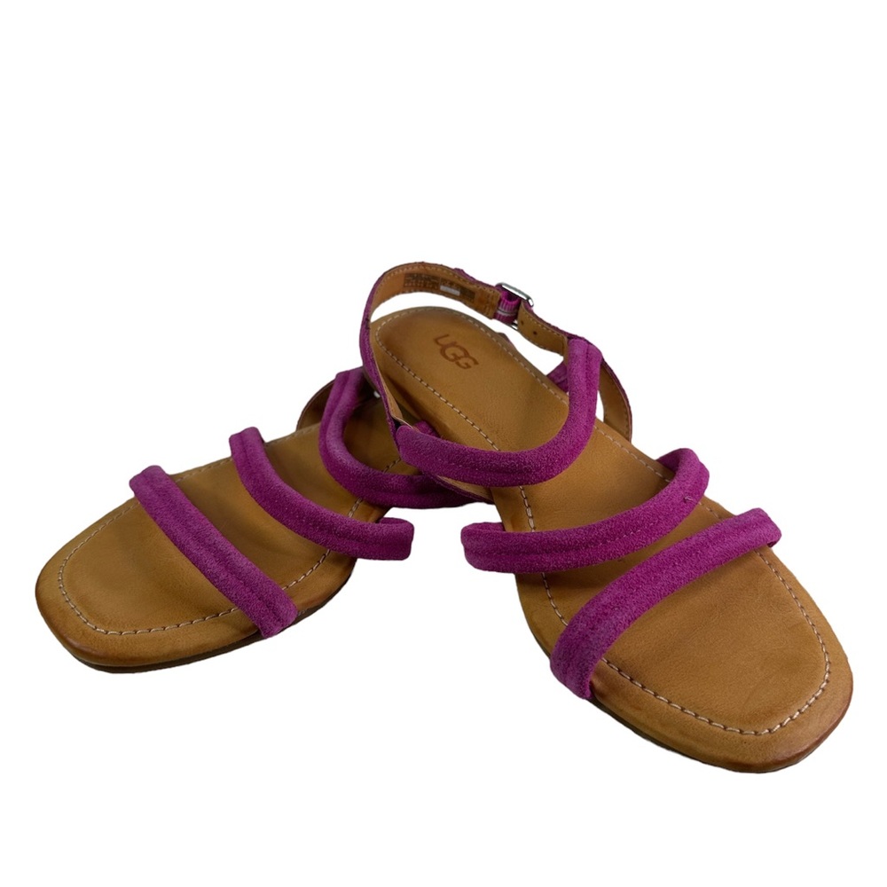 LIKE NEW UGG® mytis pink Strappy Flat Suede Ankle Strap flat sandals